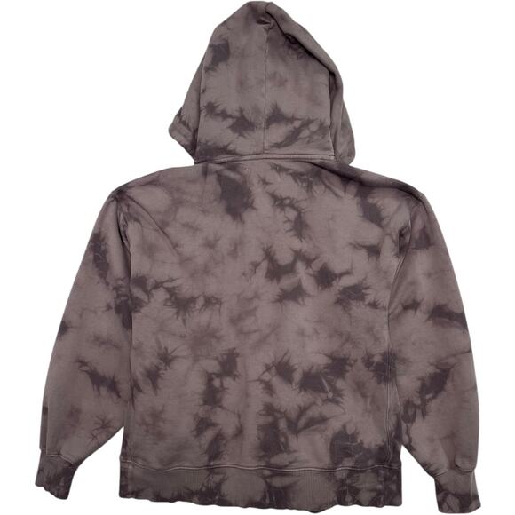 Tna Aritzia Hoodie Womens 2 Medium Gray Tie Dye Pullover Kangaroo Pocket Fleece - Picture 2 of 15